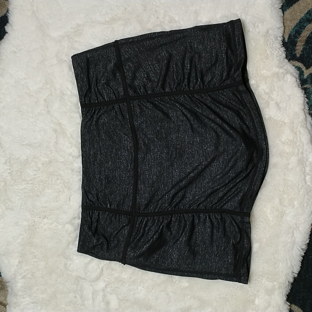 Athleta dark gray athletic running rouched mini skirt skort medium